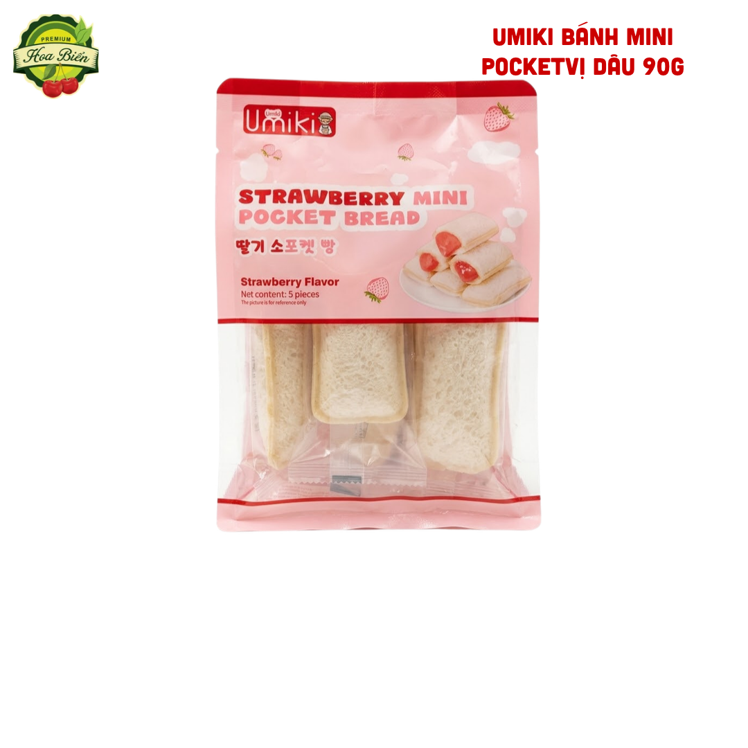 Trái cây Hoa Biển UMIKI BÁNH MINI POCKETVỊ DÂU 90G
