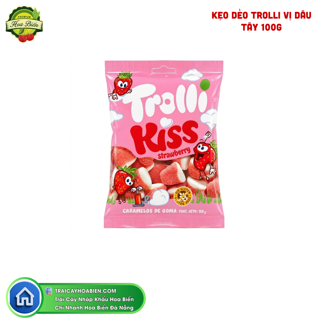 Trái cây Hoa Biển KẸO DẺO TROLLI VỊ DÂU TÂY 100G