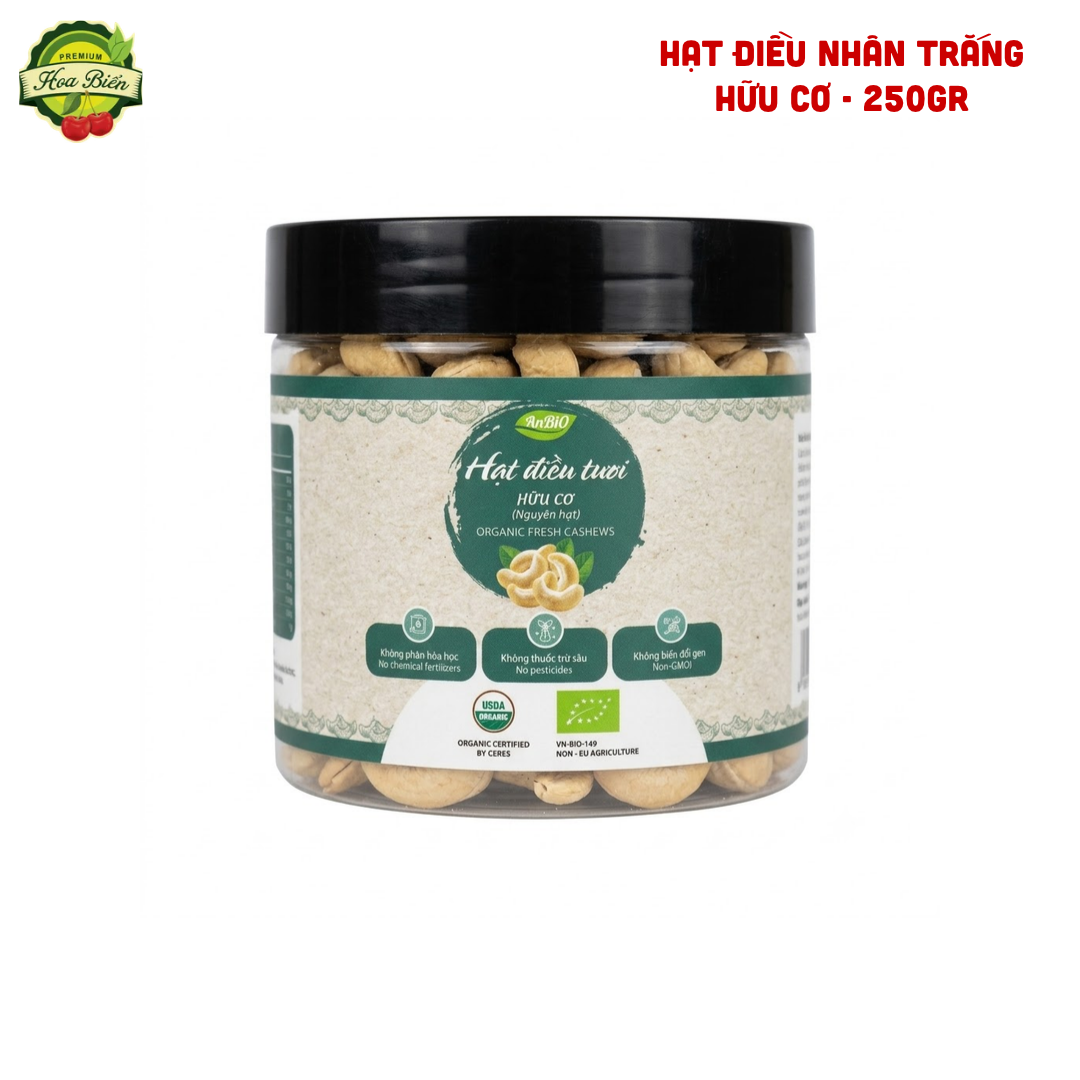 Trái cây Hoa Biển HẠT ĐIỀU NHÂN TRẮNG HỮU CƠ - 250GR