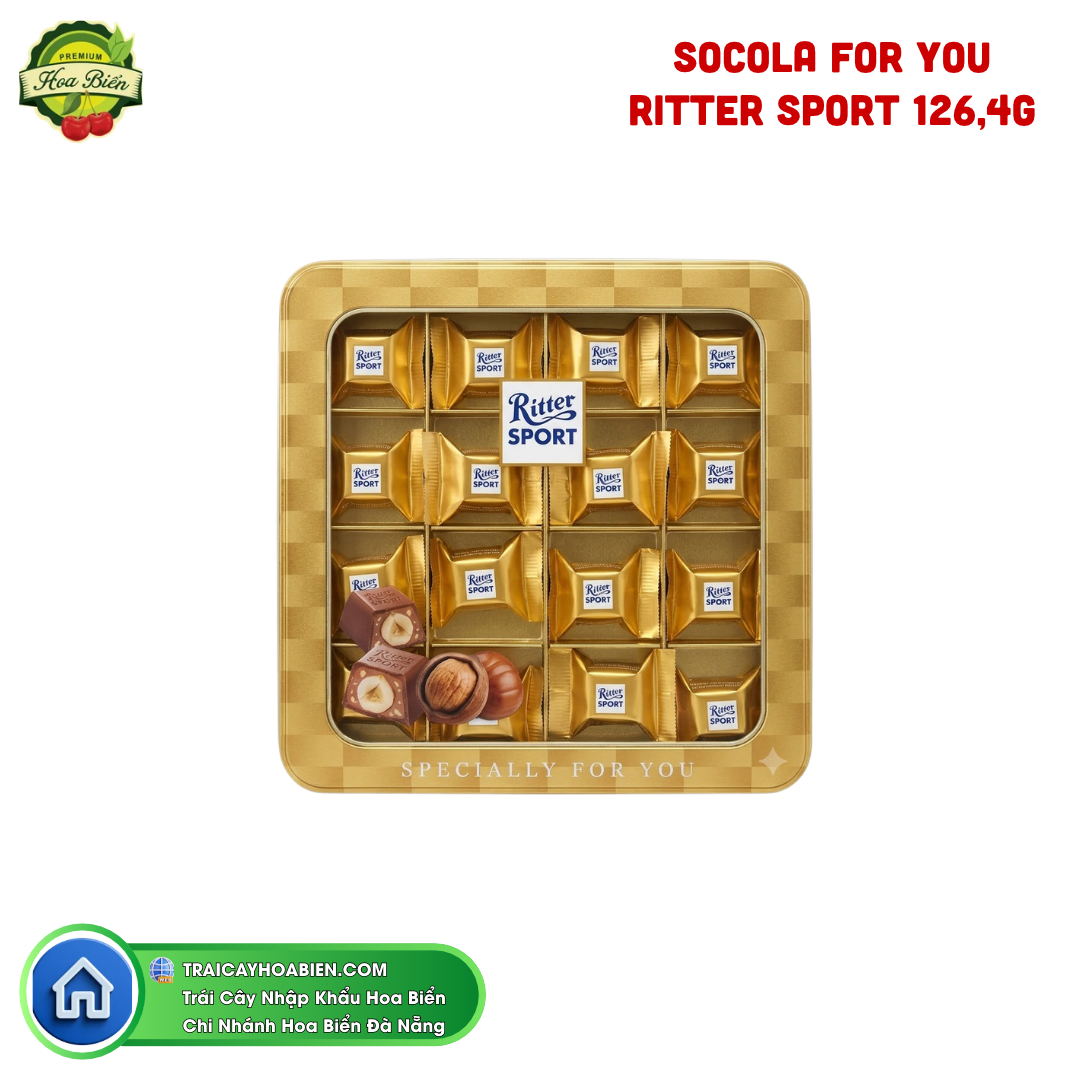 Trái cây Hoa Biển SOCOLA FOR YOU RITTER SPORT 126,4G